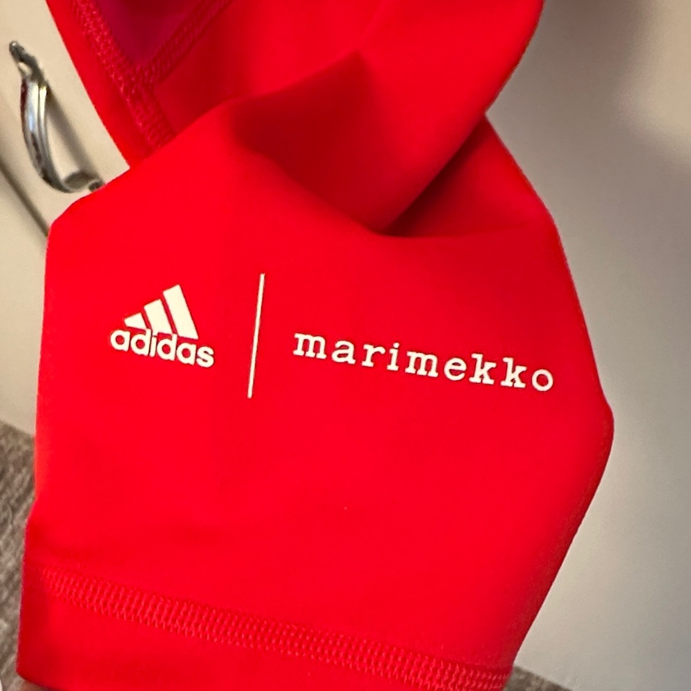 LIKE NEW Adidas x Marimekko Techfit Primegreen Leggings Workout Polka Dots - Picture 2 of 5